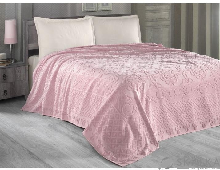 На фото Простынь махровая Arya 160X220 Estafan Персиковай (8680943061867)