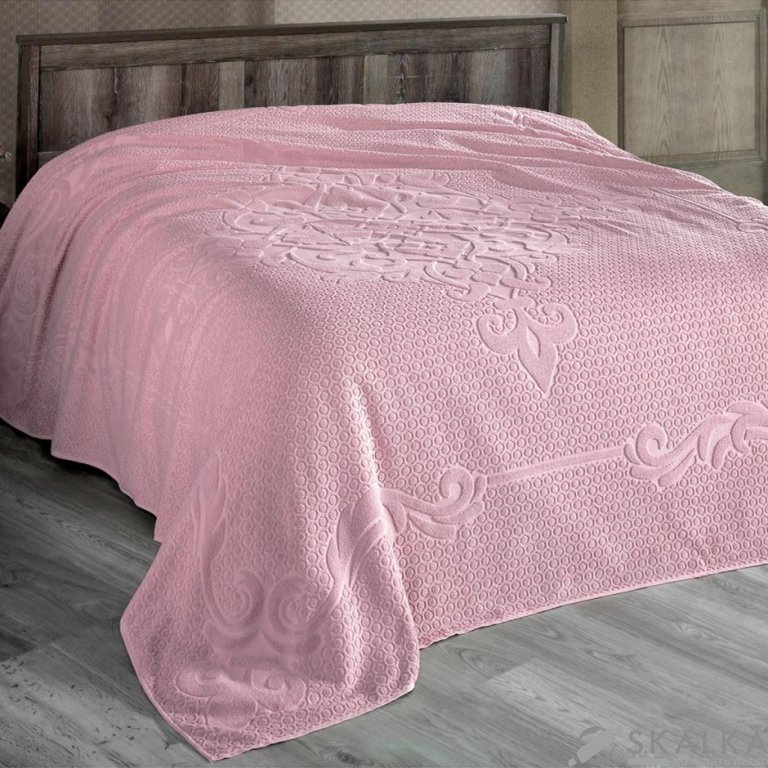 На фото Простынь махровая Arya 160X220 Foli Розовай (8680943062062)