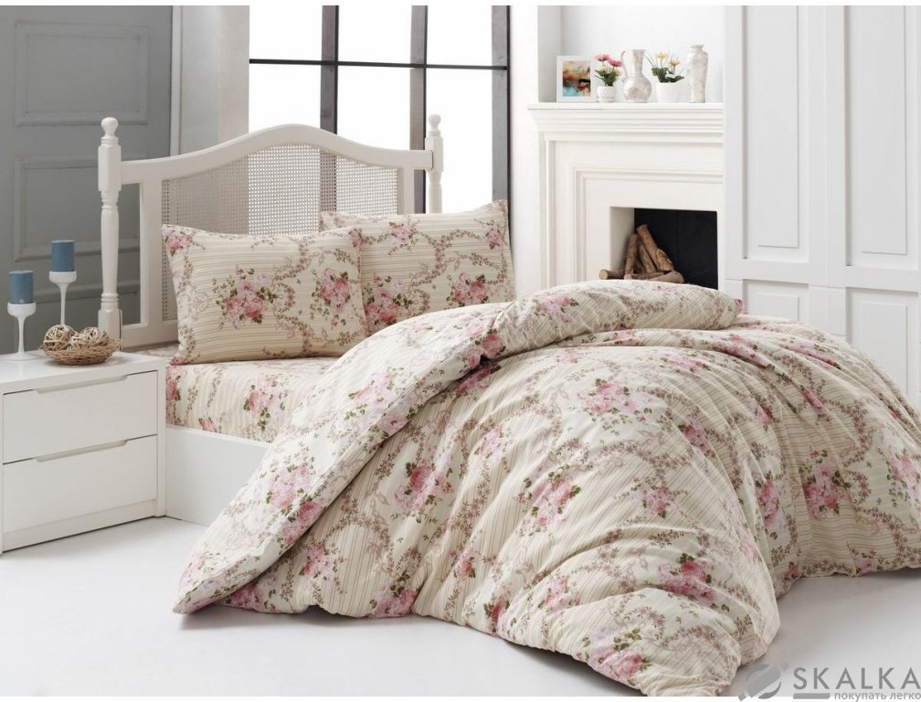 На фото Постельное белье Arya Хлопок 1,5 160х220 Dinah (8680943070630)