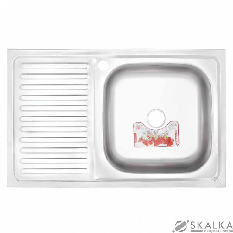 Кухонная мойка Zerix Z8050R-06-160E Satin матовая (ZX1613) На фото Кухонная мойка Zerix Z8050R-06-160E Satin матовая (ZX1613)