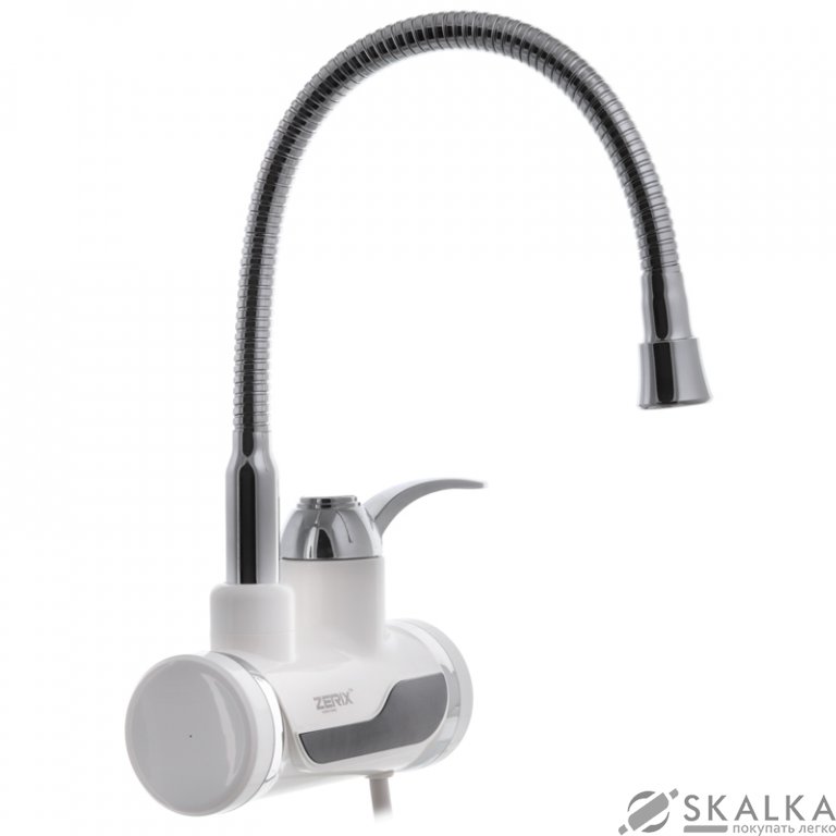 На фото Проточный водонагреватель ZERIX ELW02-EFWP с индикатором температуры и УЗО (ZX2806)