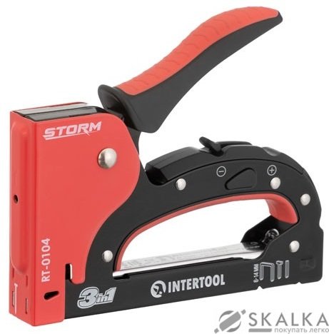 Механический скобозабивной пистолет Intertool 3в1, под скобу 6-14мм, гвоздь 14мм, шпилька (RT-0104) На фото Механический скобозабивной пистолет Intertool 3в1, под скобу 6-14мм, гвоздь 14мм, шпилька (RT-0104)