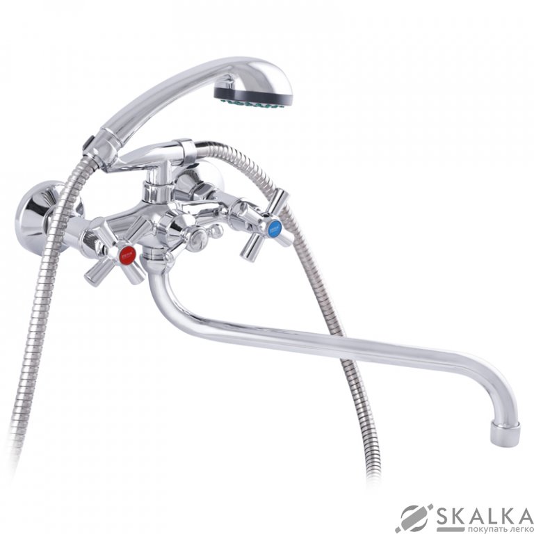 На фото Смеситель для ванны ZERIX DFR-A 722 с полнооборотной кран буксой (ZX2959)