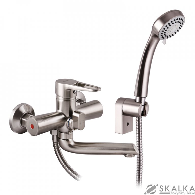 Смеситель для ванны ZERIX PUD3 045 нержавейка (ZX2920) На фото Смеситель для ванны ZERIX PUD3 045 нержавейка (ZX2920)