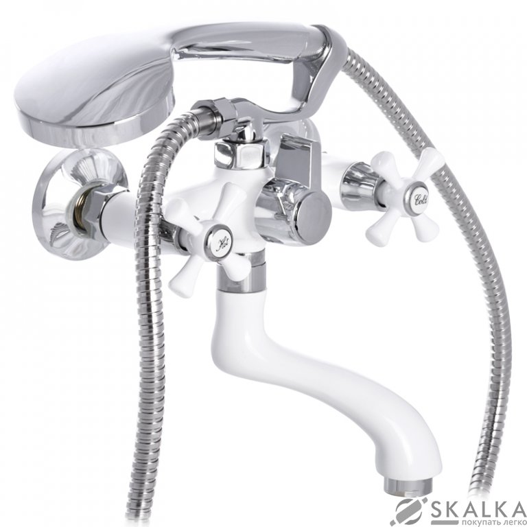 На фото Смеситель для ванны MIXXUS OMEGA 142 WHITE (MI2769)