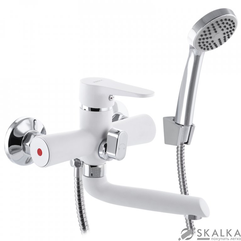 На фото Смеситель для ванны ZERIX PUD3 146 белый (ZX2910)