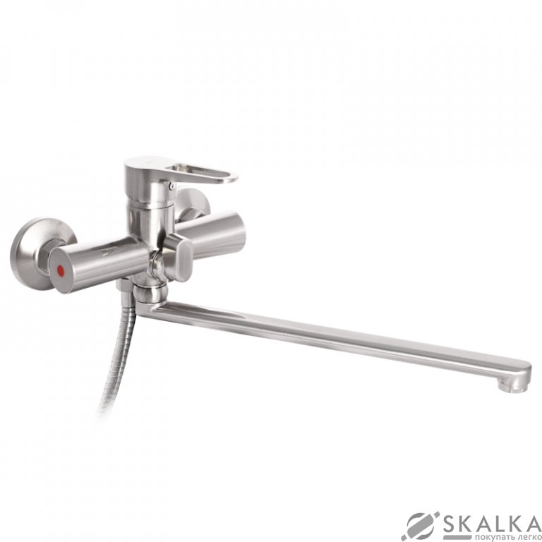 На фото Смеситель для ванны ZERIX PUD7 045 нержавейка (ZX2810)