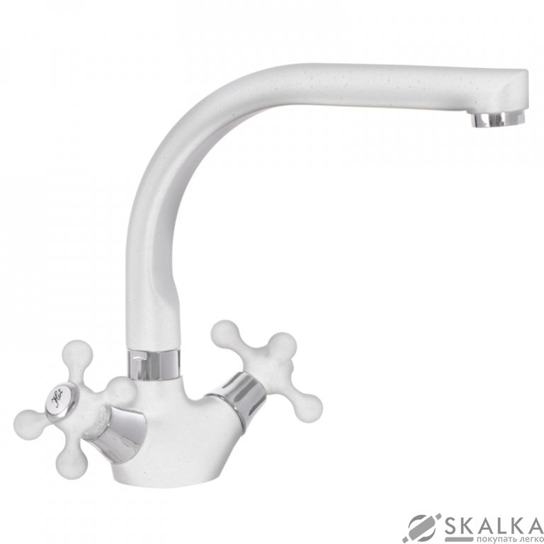 На фото Смеситель для кухни MIXXUS COLOR 273 белый (MI2760)