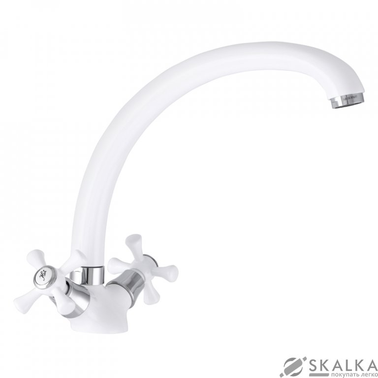 Смеситель для кухни MIXXUS OMEGA 273 белый (MI2766) На фото Смеситель для кухни MIXXUS OMEGA 273 белый (MI2766)