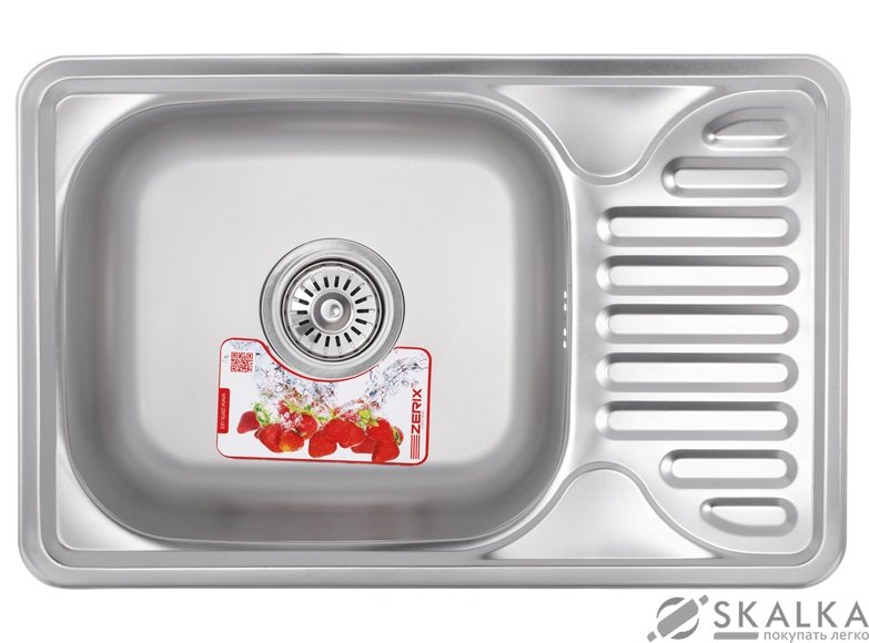 Кухонная мойка Zerix Z6642-08-180E Satin матовая (ZX1600) На фото Кухонная мойка Zerix Z6642-08-180E Satin матовая (ZX1600)
