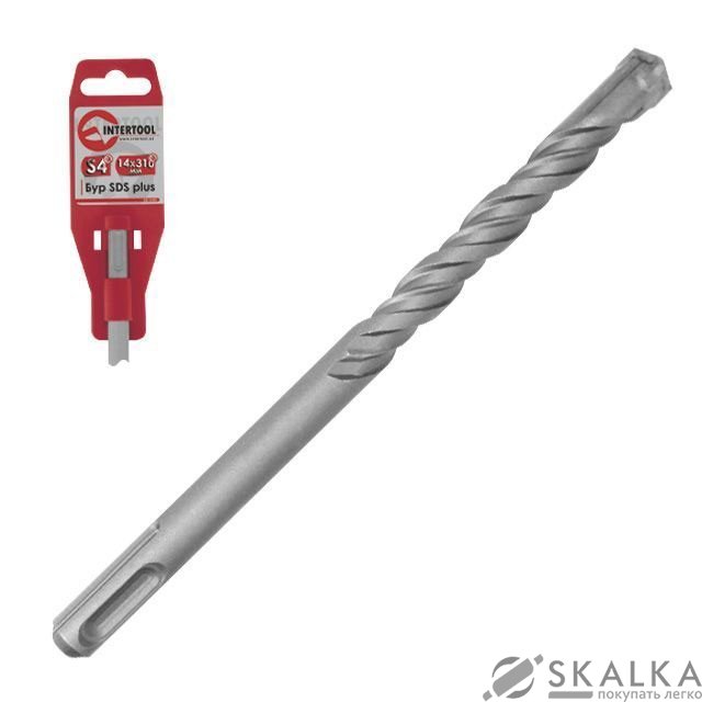 На фото Бур Intertool SDS PLUS S4 QUADRO 8*210мм (SDQ-0821)