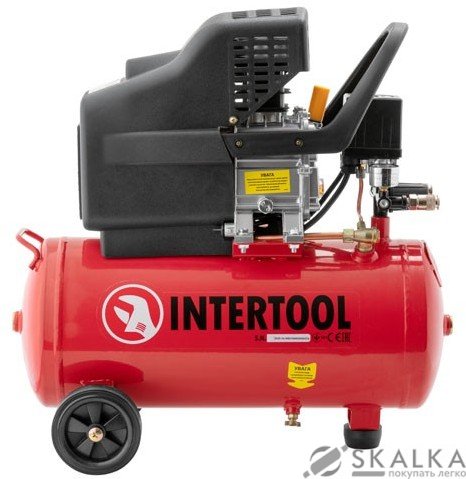 На фото Компрессор Intertool 24л, 2HP, 1.5кВт, 220В, 8атм, 206л/мин (PT-0009)