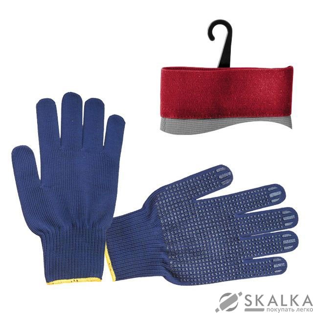 Перчатка трикотажная Intertool акриловая покрыта PVC точкой на ладони 9" (синяя) (SP-0132) На фото Перчатка трикотажная Intertool акриловая покрыта PVC точкой на ладони 9" (синяя) (SP-0132)
