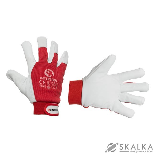 Перчатка кожаная Intertool из высококачественной кожи и ткани 10" эластичный манжет (SP-0012) На фото Перчатка кожаная Intertool из высококачественной кожи и ткани 10" эластичный манжет (SP-0012)