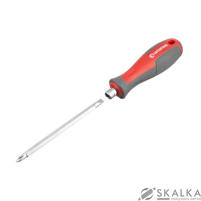 Отвертка двухсторонняя Intertool 100 мм PH2 SL6 мм (VT-3344) На фото Отвертка двухсторонняя Intertool 100 мм PH2 SL6 мм (VT-3344)