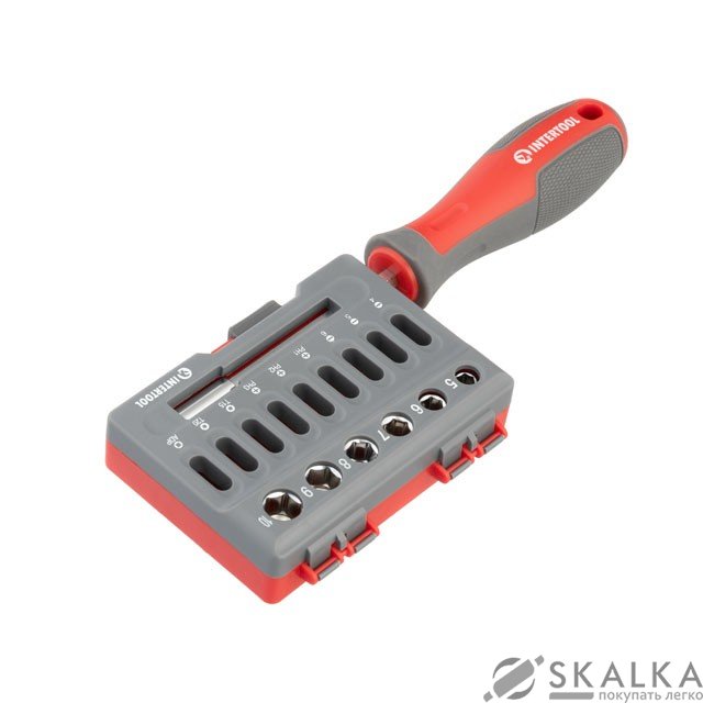 На фото Отвертка с комплектом насадок 16 ед Intertool (VT-3345)