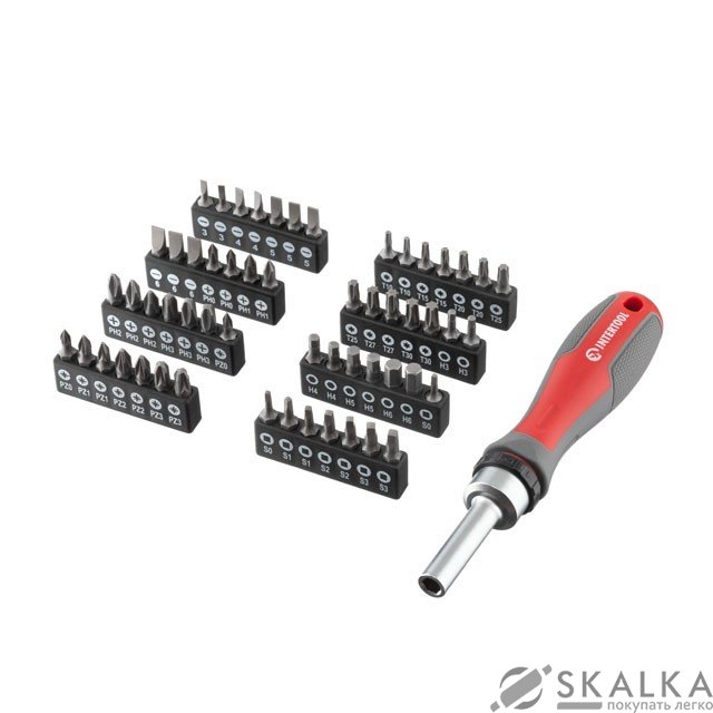 Отвертка реверсионная с комплектом насадок 57 ед Intertool (VT-3361) На фото Отвертка реверсионная с комплектом насадок 57 ед Intertool (VT-3361)