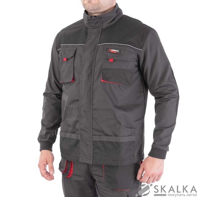 На фото Куртка рабочая Intertool 80 % полиэстер, 20 % хлопок, плотность 260 г/м2, XXXL (SP-3006)