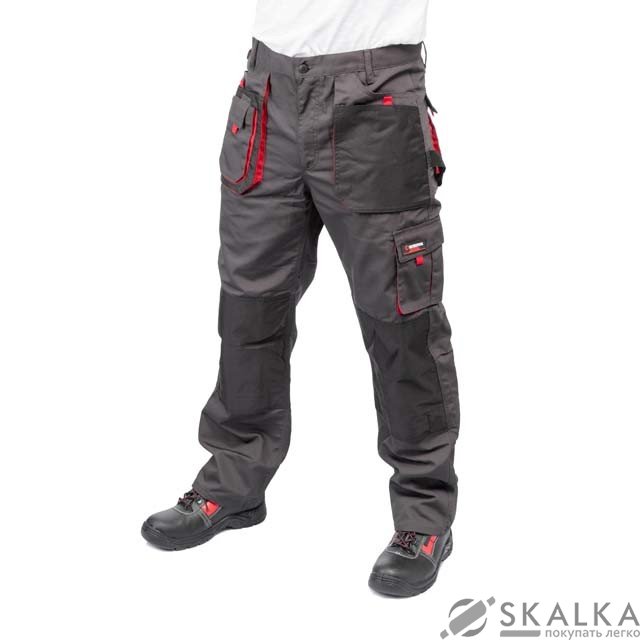 На фото Брюки рабочие Intertool 80 % полиэстер, 20 % хлопок, плотность 260 г/м2, XXXL (SP-3016)