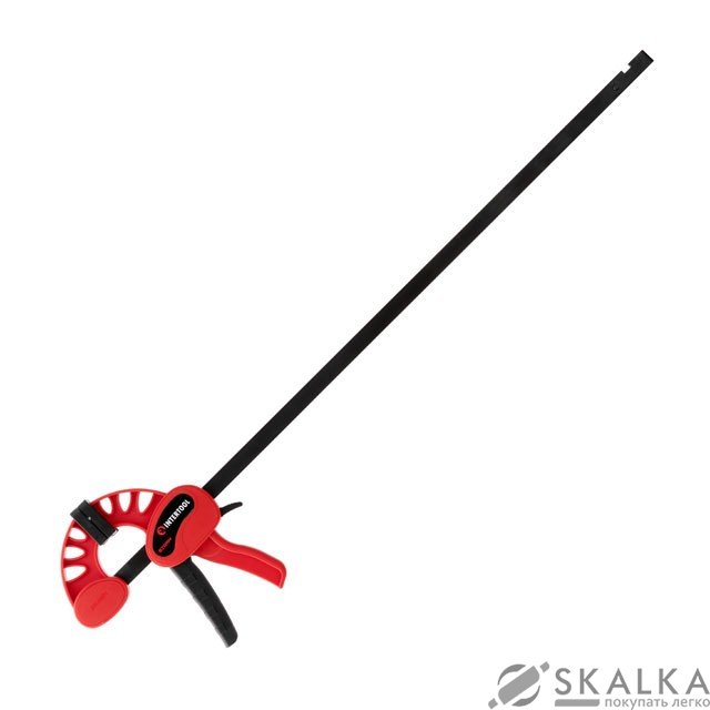 На фото Струбцина автомат Intertool 600*75мм, усилие зажима до 135 кг STORM (HT-6160)