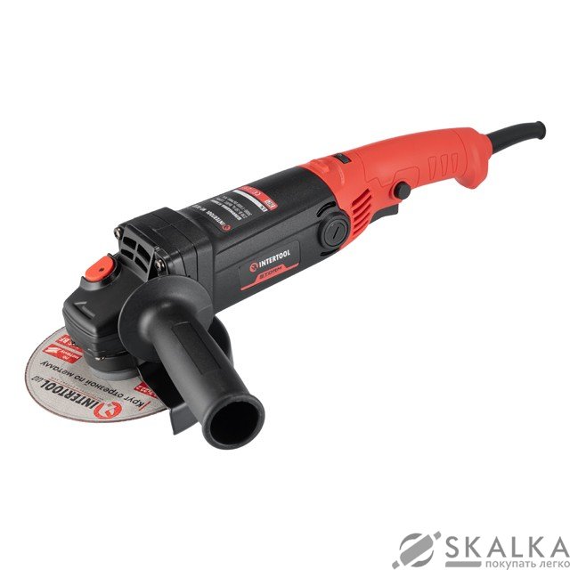На фото Шлифмашина угловая Intertool 860 Вт, диаметр круга 125 мм, 3000-11000 об/мин (WT-0232)