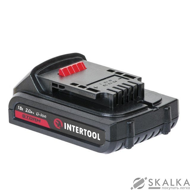На фото Аккумулятор Intertool Li-Ion 18 В 2.0 Ач для дрели-шуруповерта WT-0328/WT-0331 (WT-0332)