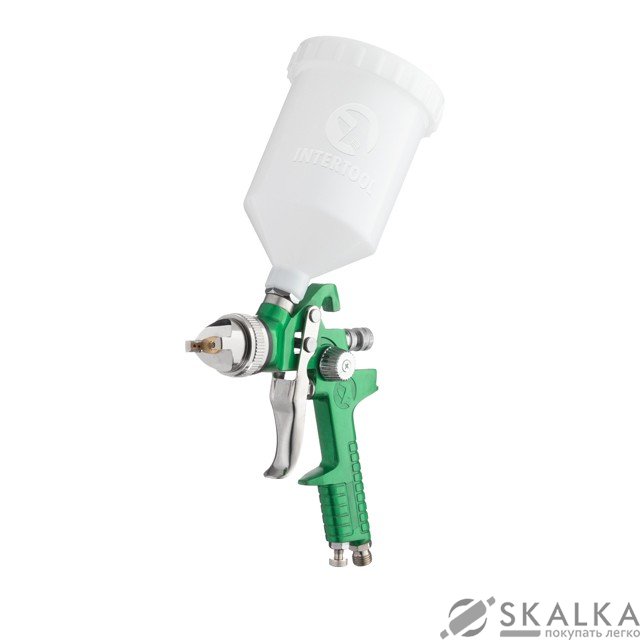 На фото Краскопульт пневматический Intertool HVLP 1.3мм 600мл, 3бар (PT-0117)