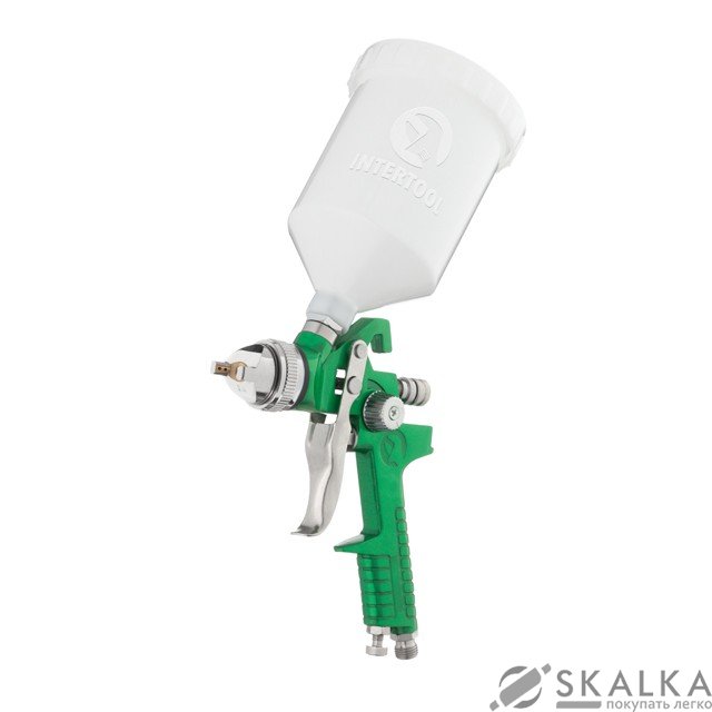 На фото Краскопульт пневматический Intertool HVLP 2.0мм 600мл, 3бар (PT-0120)