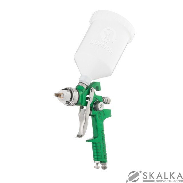 На фото Краскопульт пневматический Intertool HVLP 2.5мм 600мл, 3бар (PT-0125)