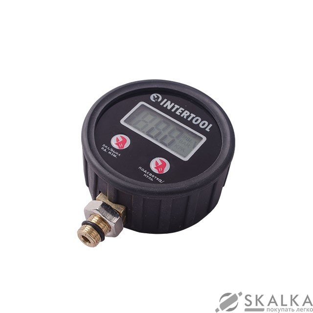 На фото Цифровой манометр Intertool 10 Атм (PT-0501)