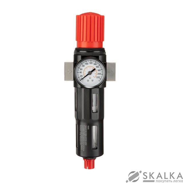 На фото Фильтр для очистки воздуха с редуктором Intertool 1/2", 5мкм, 2500 л/мин, металл (PT-1418)