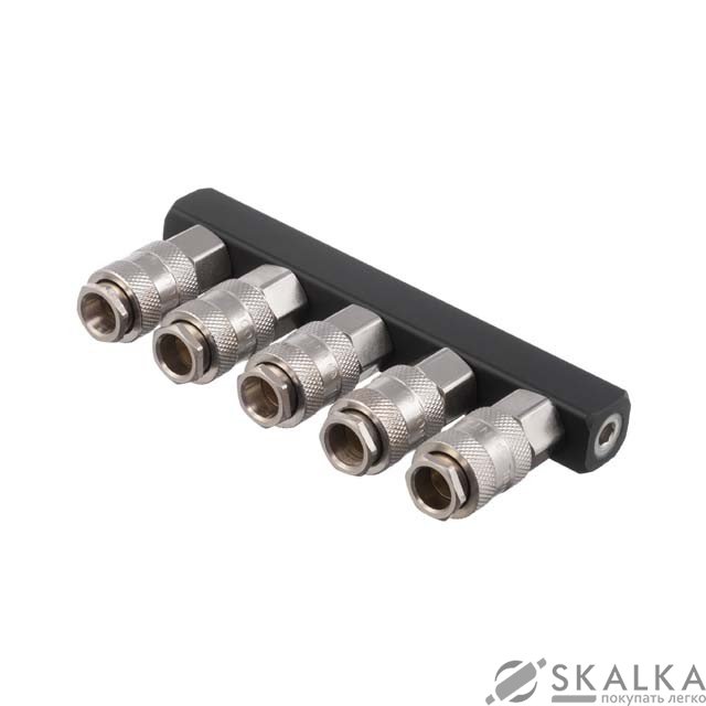 Разветвитель воздуха 1/4" на 5 выходов, прямой, с быстросъемом 10bar Intertool (PT-1857) На фото Разветвитель воздуха 1/4" на 5 выходов, прямой, с быстросъемом 10bar Intertool (PT-1857)