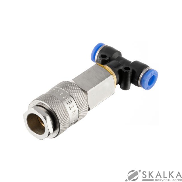 На фото Тройник на шланг 6мм и быстроразъемное соединение Intertool (PT-1866)