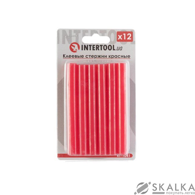 Комплект клеевых стержней Intertool красных 11.2мм*100мм, 12шт (RT-1041) На фото Комплект клеевых стержней Intertool красных 11.2мм*100мм, 12шт (RT-1041)