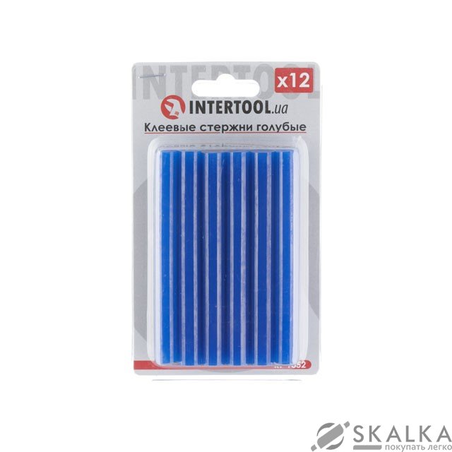 На фото Комплект клеевых стержней Intertool голубых 11.2мм*100мм, 12шт (RT-1052)