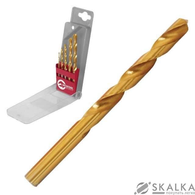 На фото Набор сверл по металлу Intertool HSS 5шт (SD-0005)