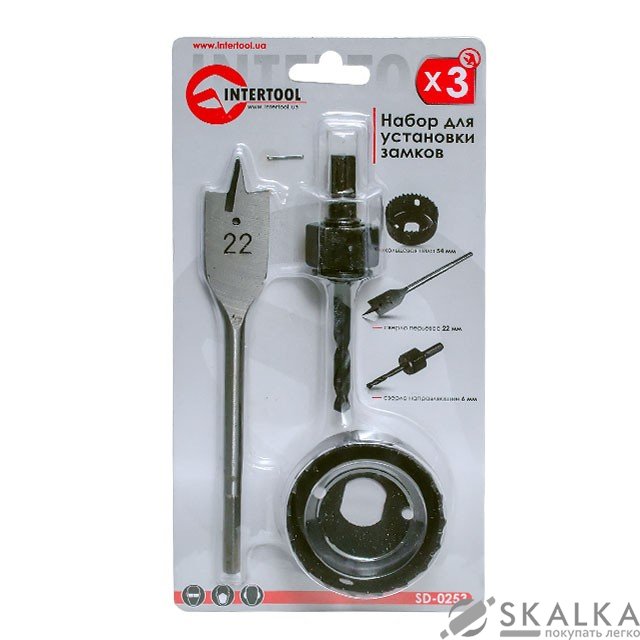 Набор для установки замков Intertool 3 шт (SD-0253) На фото Набор для установки замков Intertool 3 шт (SD-0253)