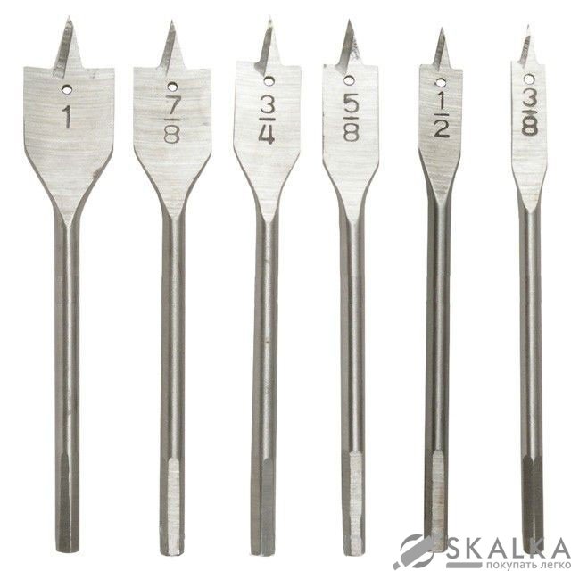 На фото Набор перьевых сверл по дереву Intertool 6 шт (SD-0206)