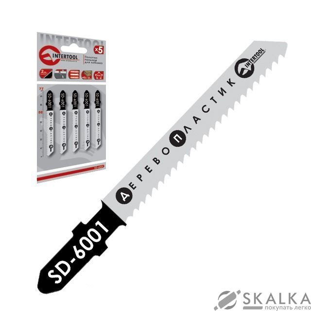 Полотно пильное Intertool для лобзика, 50мм, зубья 2мм, по дереву (SD-6001) На фото Полотно пильное Intertool для лобзика, 50мм, зубья 2мм, по дереву (SD-6001)