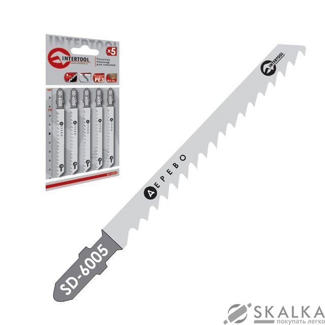 Полотно пильное Intertool для лобзика, 75мм, зубья 4.0мм, по дереву (SD-6005) На фото Полотно пильное Intertool для лобзика, 75мм, зубья 4.0мм, по дереву (SD-6005)