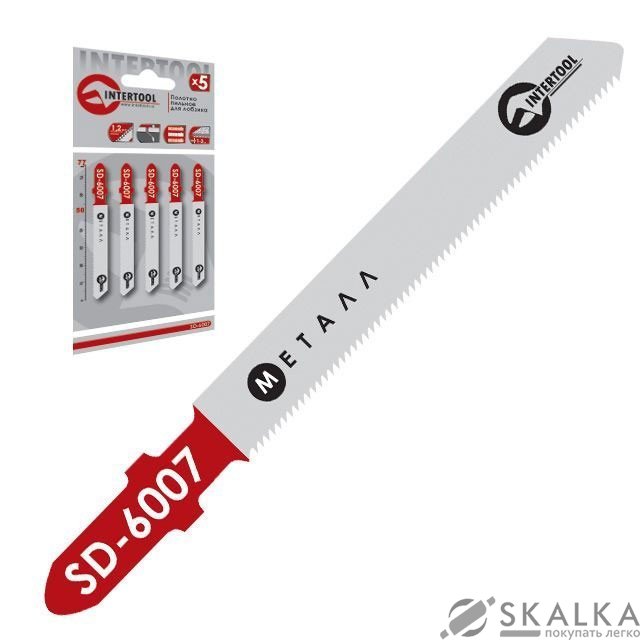 Полотно пильное Intertool для лобзика 50мм, зубья 1.2мм по металлу (SD-6007) На фото Полотно пильное Intertool для лобзика 50мм, зубья 1.2мм по металлу (SD-6007)
