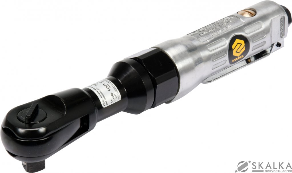 На фото Трещотка пневматическая Vorel 1/2" 69 Nm 6.3 Bar 113 л/мин (81119)