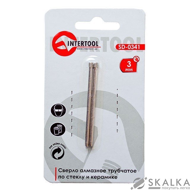 На фото Коронка трубчатая Intertool по стеклу и керамике 3мм (SD-0341)