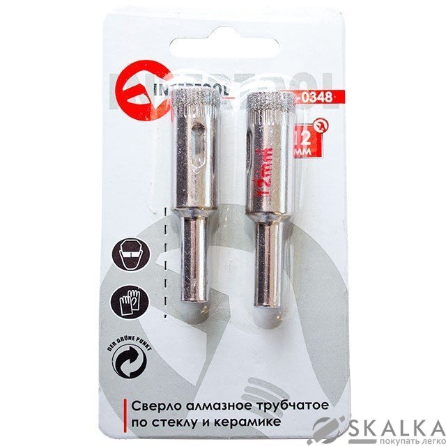На фото Коронка трубчатая Intertool по стеклу и керамике 14мм (SD-0349)