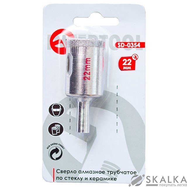 Коронка трубчатая Intertool по стеклу и керамике 22мм (SD-0354) На фото Коронка трубчатая Intertool по стеклу и керамике 22мм (SD-0354)