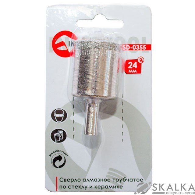 На фото Коронка трубчатая Intertool по стеклу и керамике 24мм (SD-0355)