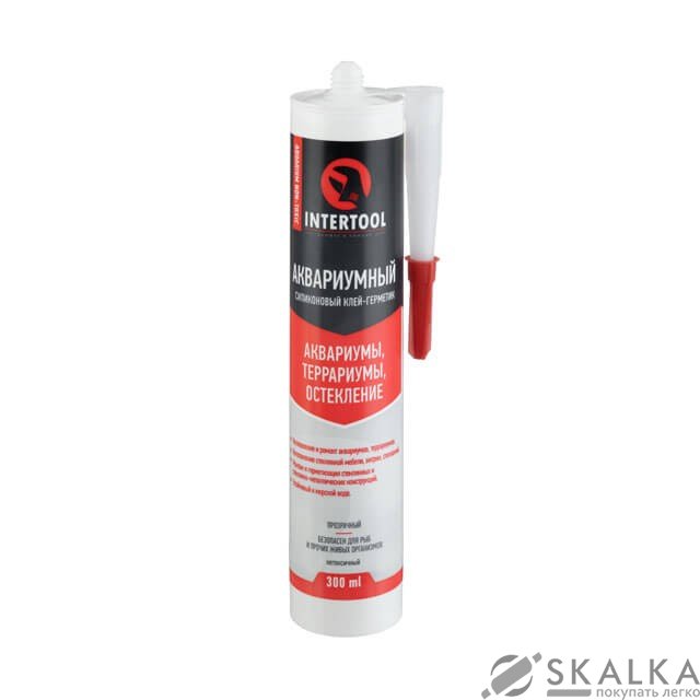 Герметик аквариумный, силиконовый, прозрачный, нетоксичный, 300 мл / 340 г Intertool (FS-3134) На фото Герметик аквариумный, силиконовый, прозрачный, нетоксичный, 300 мл / 340 г Intertool (FS-3134)