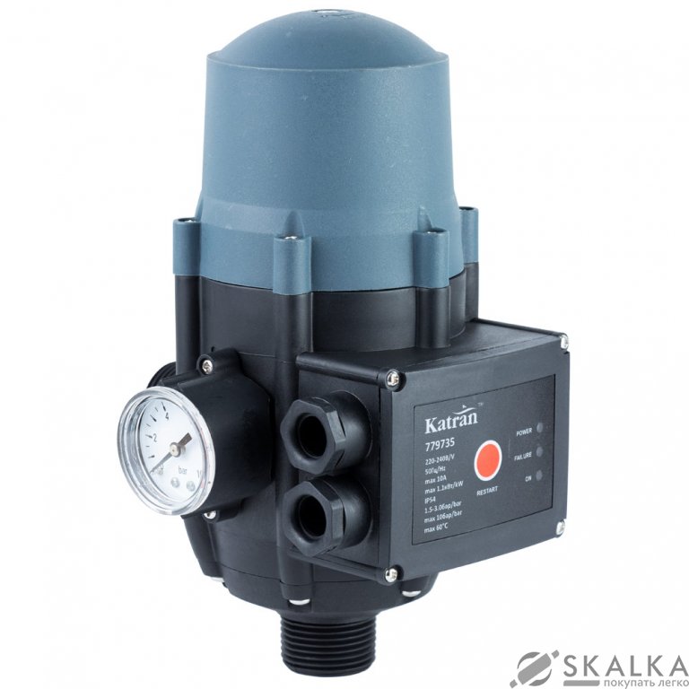 Контроллер давления электронный Katran 1.1кВт Ø1 рег давл вкл 1.5-3.0 bar (779735) На фото Контроллер давления электронный Katran 1.1кВт Ø1 рег давл вкл 1.5-3.0 bar (779735)