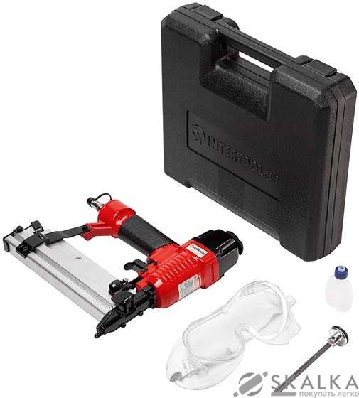 На фото Степлер пневматический Intertool под скобу/гвозди 16-40*5.8*1.25 / 15-50*1.25x1 (PT-1612)