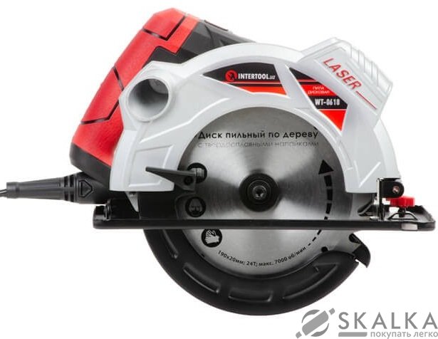 Циркулярная пила Intertool 1500 Вт 190 мм (WT-0618) На фото Циркулярная пила Intertool 1500 Вт 190 мм (WT-0618)